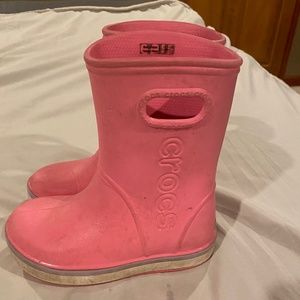 10C Pink Croc Rainboots